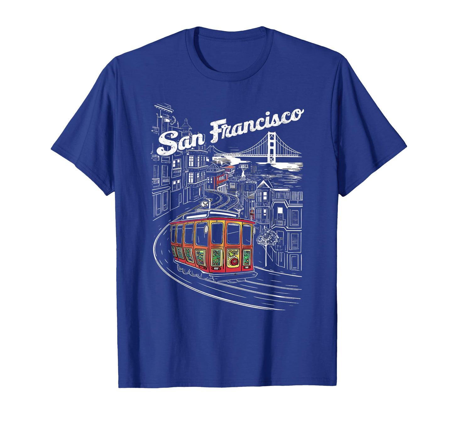 Historic San Francisco Cable Car Vintage SF Illustration T-Shirt