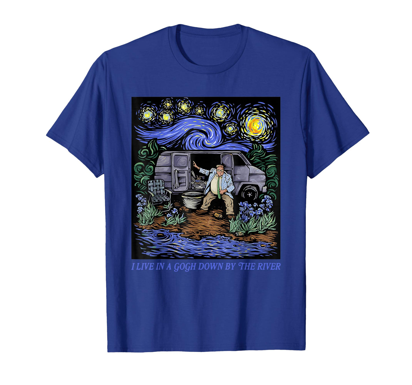 Vintage Design I Live In A Van-Gogh Down-By The River T-Shirt