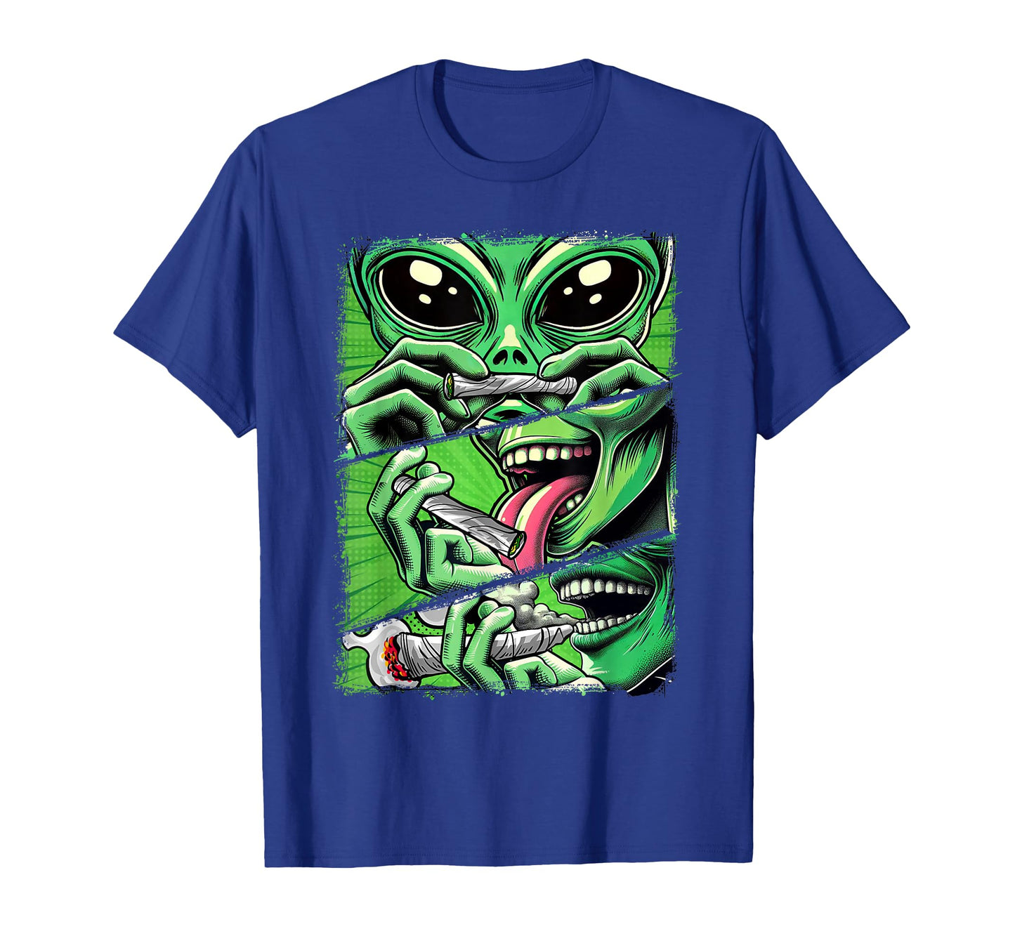 Cannabis Weed Lover Stoner Babe 420 Alien Smoking Weed T-Shirt