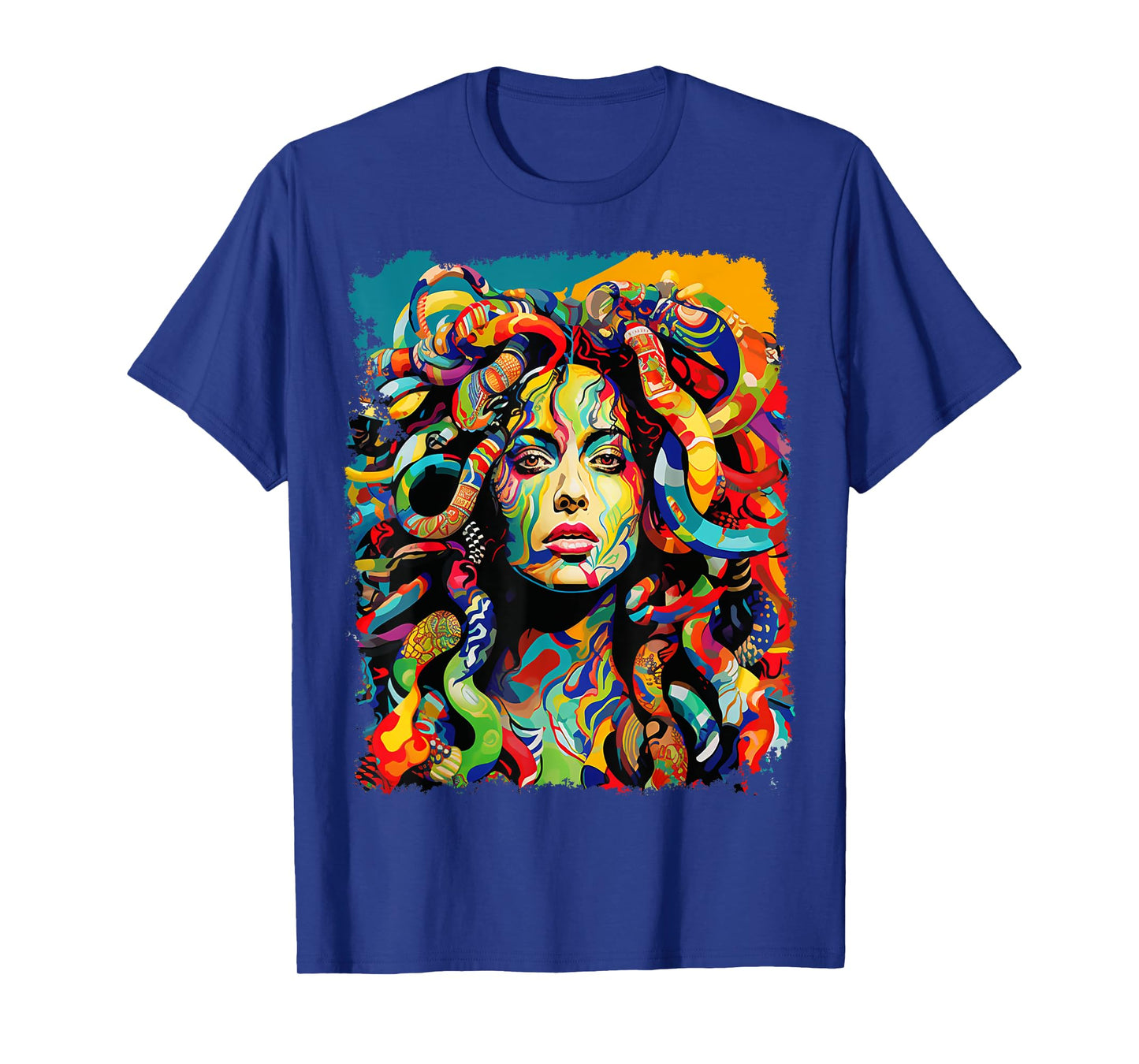 MythoThreads Women's Medusa Graphic T-Shirt - Black, Short Sleeve, Regular Fit, Small