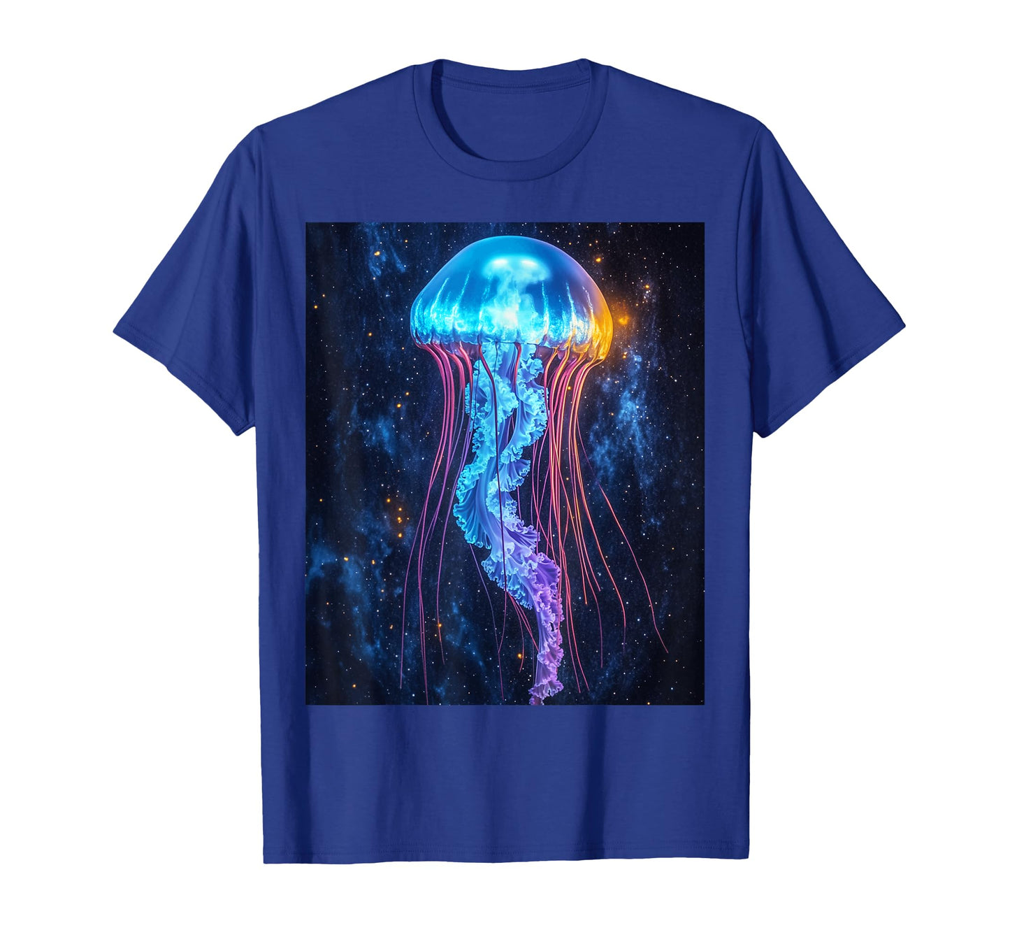 Cosmic Jellyfish Bioluminescent Art T-Shirt