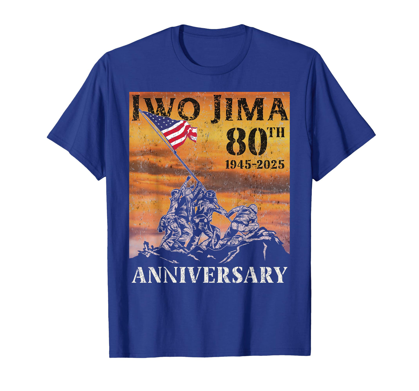 Iwo Jima 80th Anniversary WWII Veteran US Flag 4th of July T-Shirt