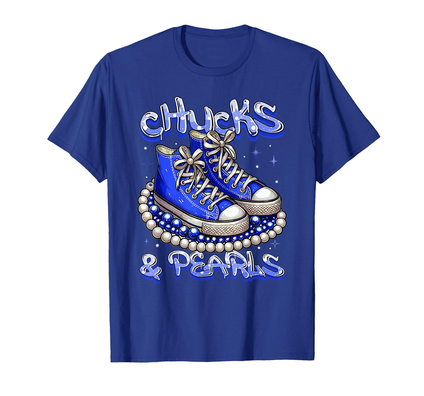 Blue Chucks And Pearls Women T-Shirt