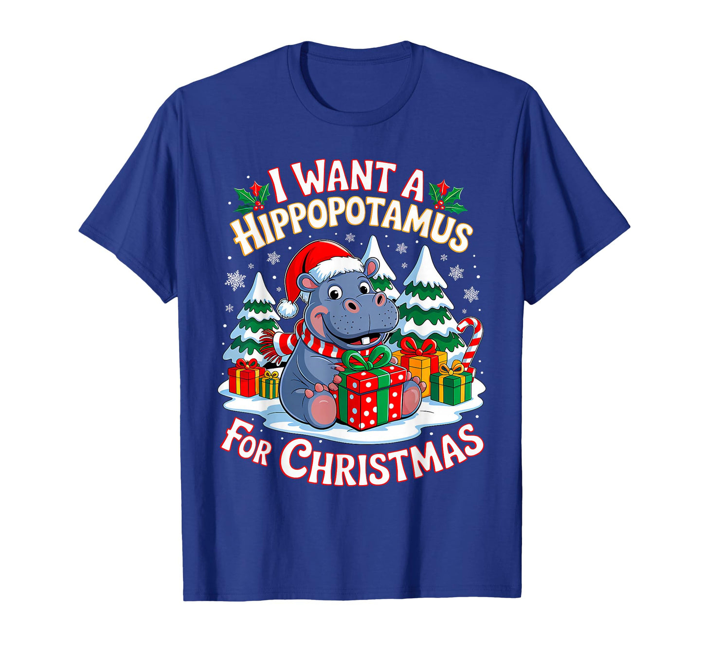 I Want A Hippopotamus for Christmas Xmas Hippo for Kid Women T-Shirt