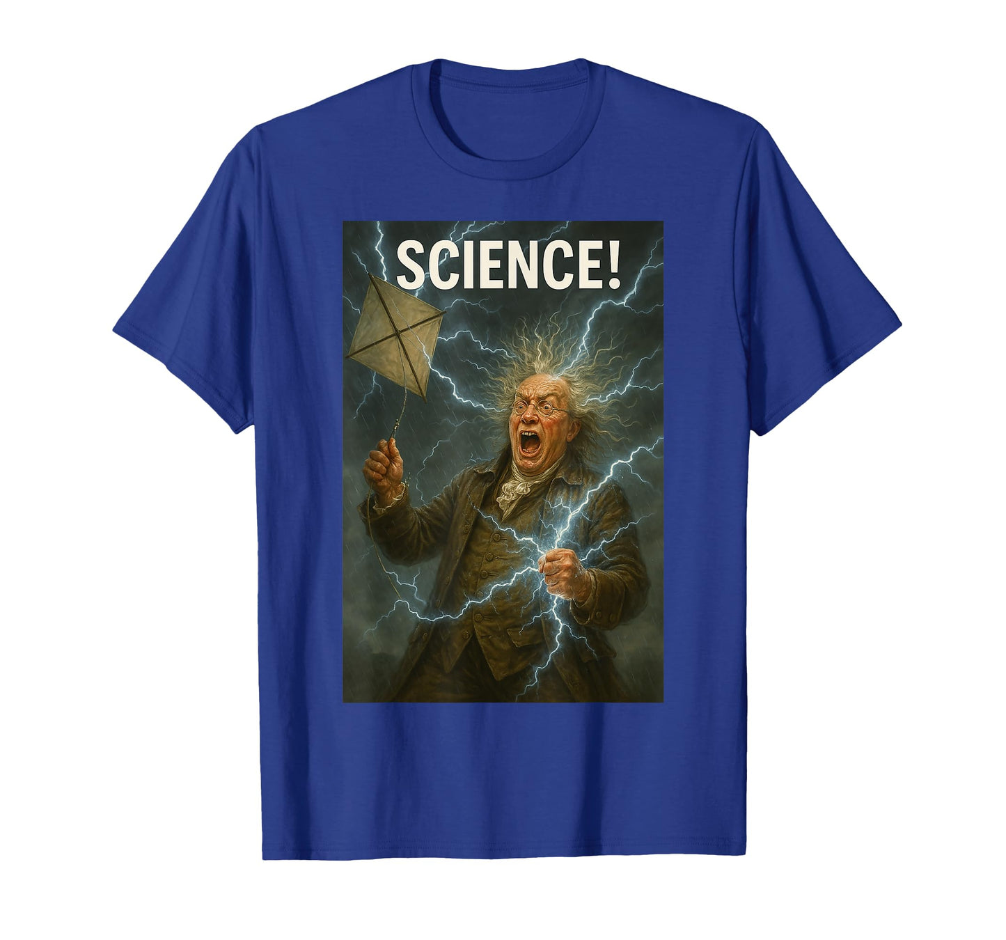 SCIENCE! Ben Franklin Funny Lightning Kite Design T-Shirt