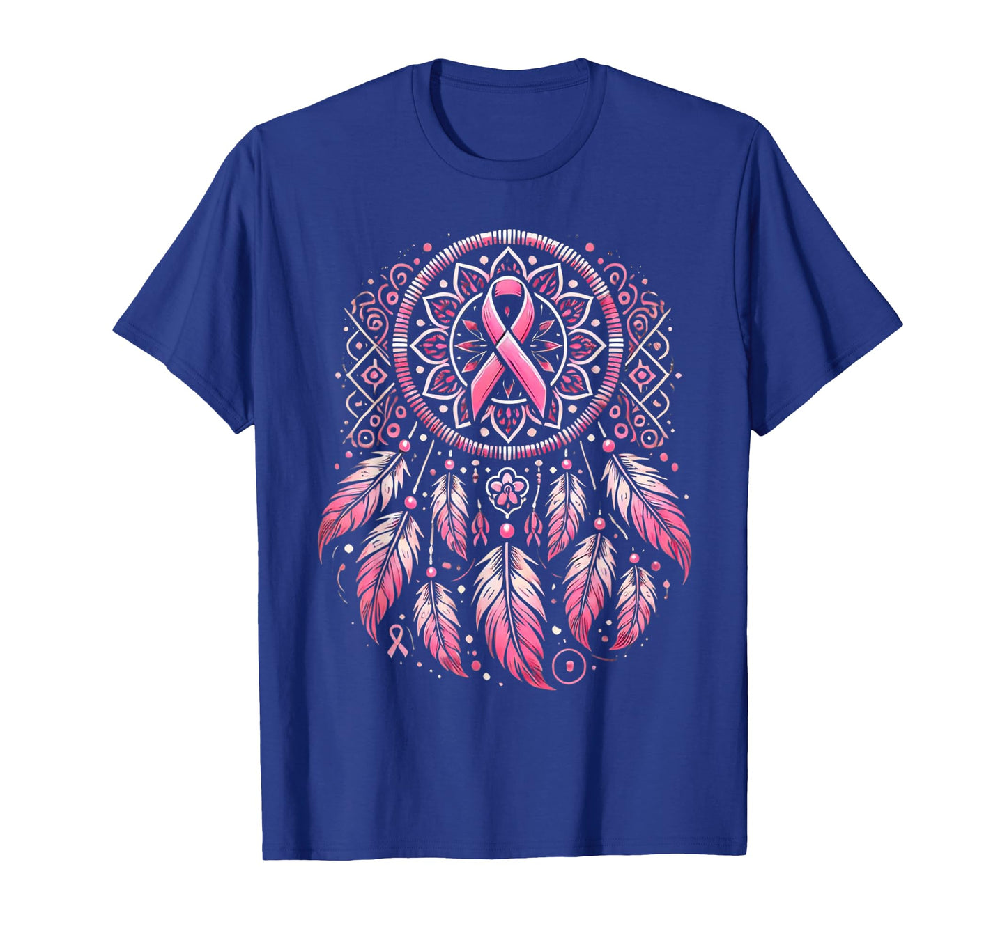 Pink Ribbon Native Indian Dream Catcher Art Breast Cancer T-Shirt