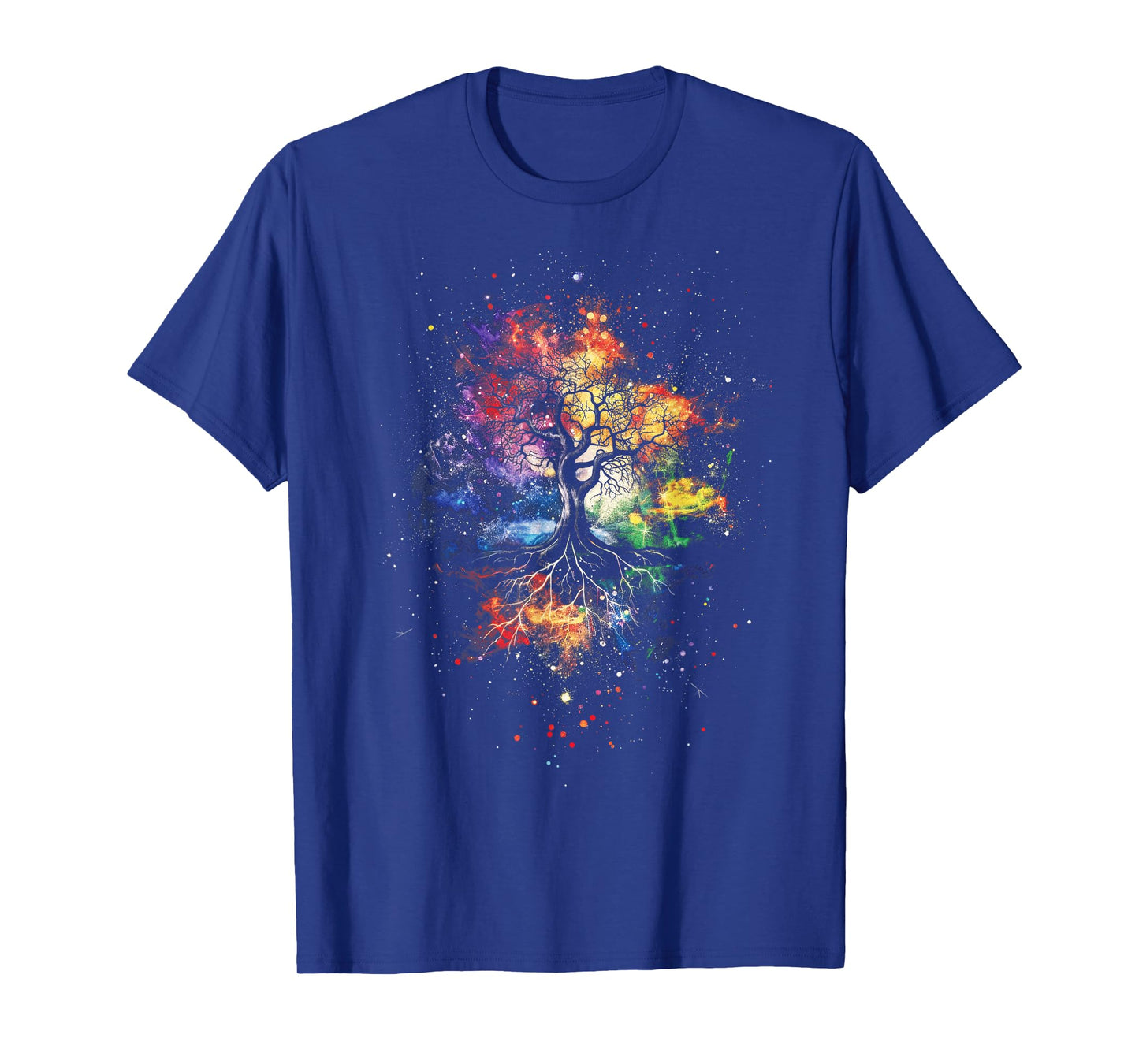 Tree Life Fantasy Mystical Nature Spiritual Unisex-Adults T-Shirt, Black, Small, Short Sleeve, Graphic, All Seasons, Pull On, 1 Count, Artistic Design, Lightweight Comfort