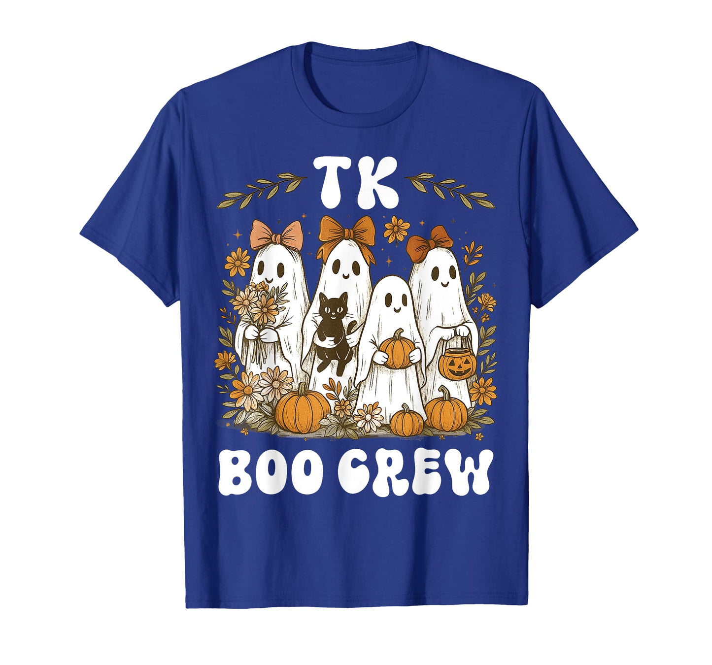 Boo Crew TK Teacher Halloween Ghost Girly Coquette Bow Women T-Shirt