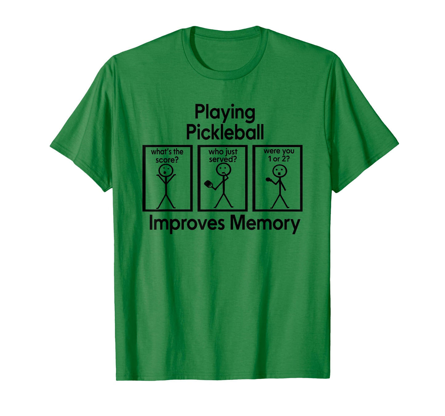 Funny Pickleball Memory Joke, Stick Figure Design T-Shirt