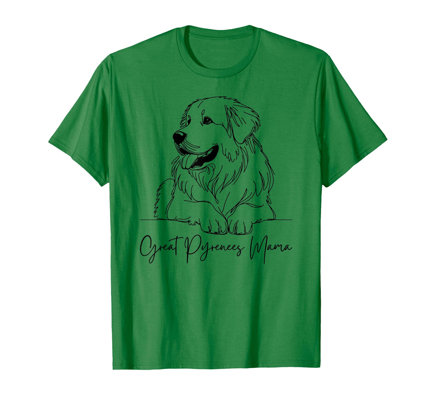 Great Pyrenees Mama Great Pyrenees Mom Cute Dog Line Art T-Shirt