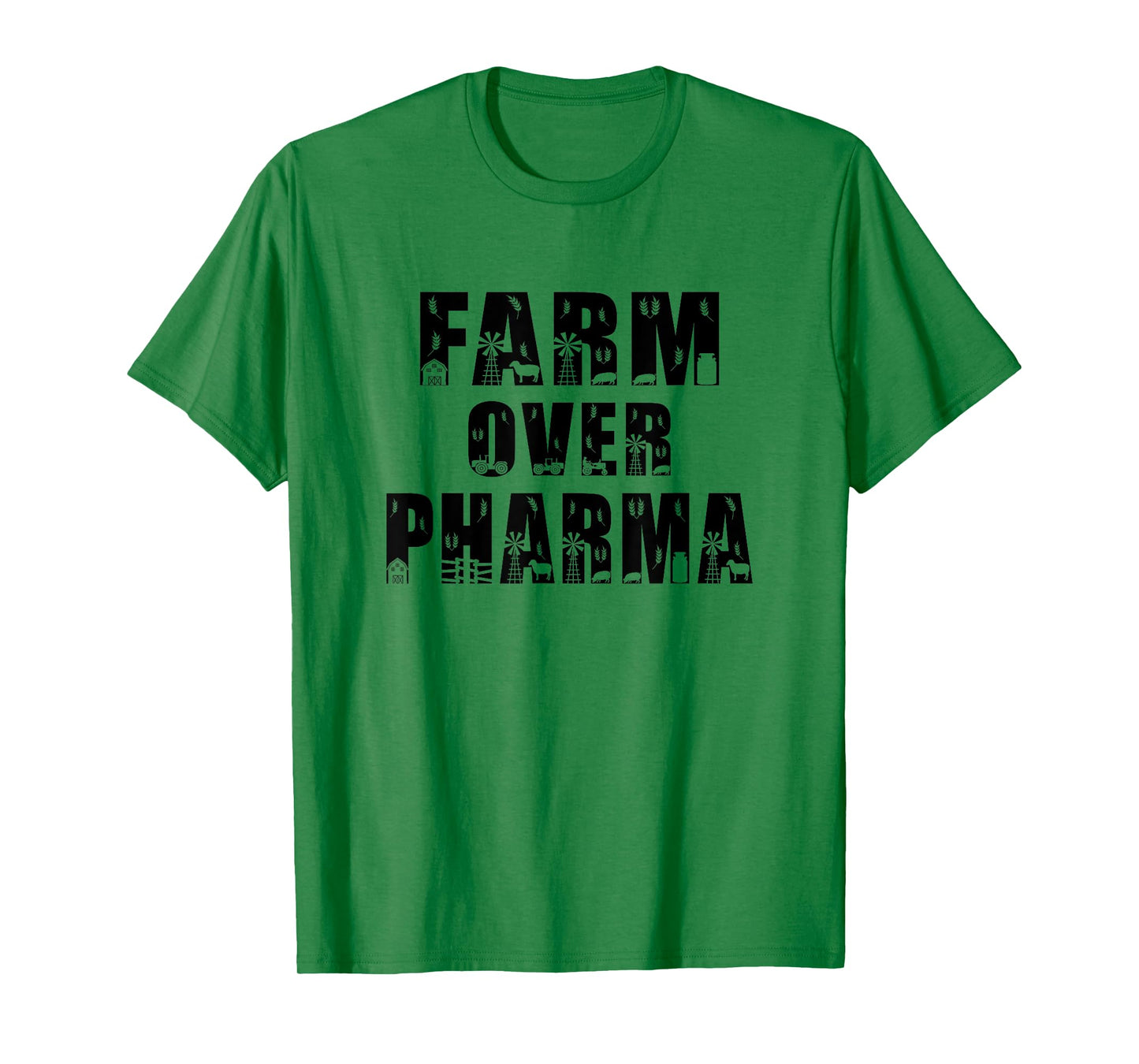 Farm Over Pharma Vegetable Tee T-Shirt, Small, Grey