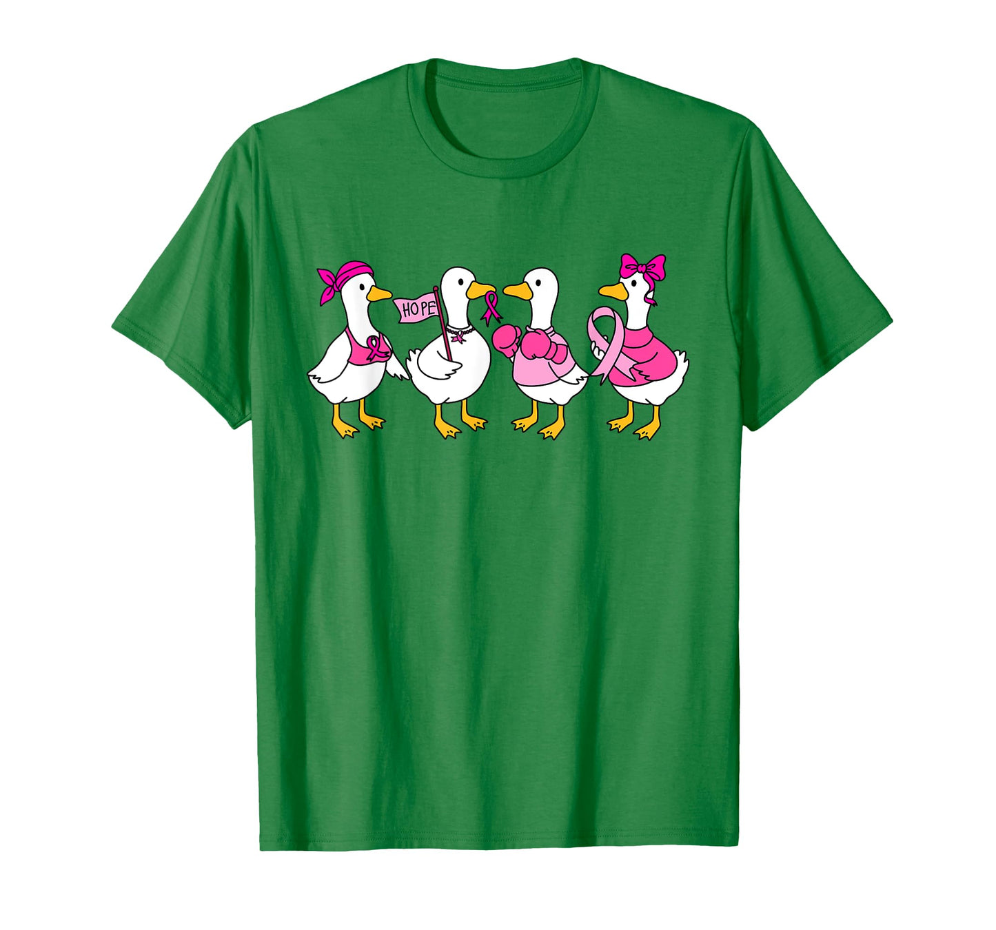 Breast Cancer Awareness in October We Wear Pink Goose Bow T-Shirt