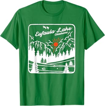 Eufaula Lake Souvenir Fishing Vintage OK Map Gifts Oklahoma T-Shirt