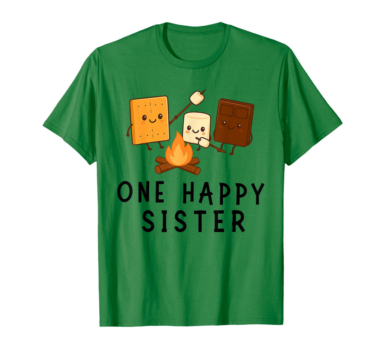 One Happy Sister Camping Theme Smores Birthday T-Shirt