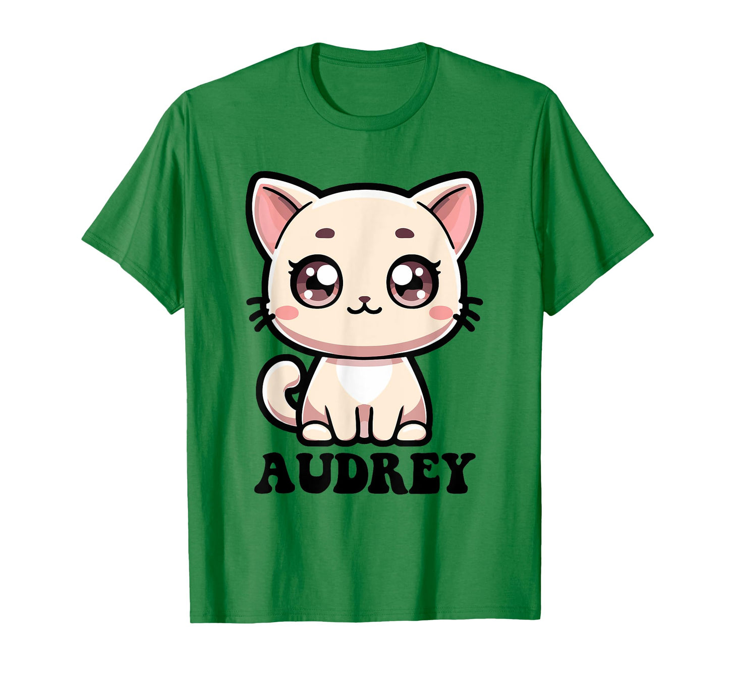 Audrey Cute Kitty Cat Design for Girls Name Audrey T-Shirt