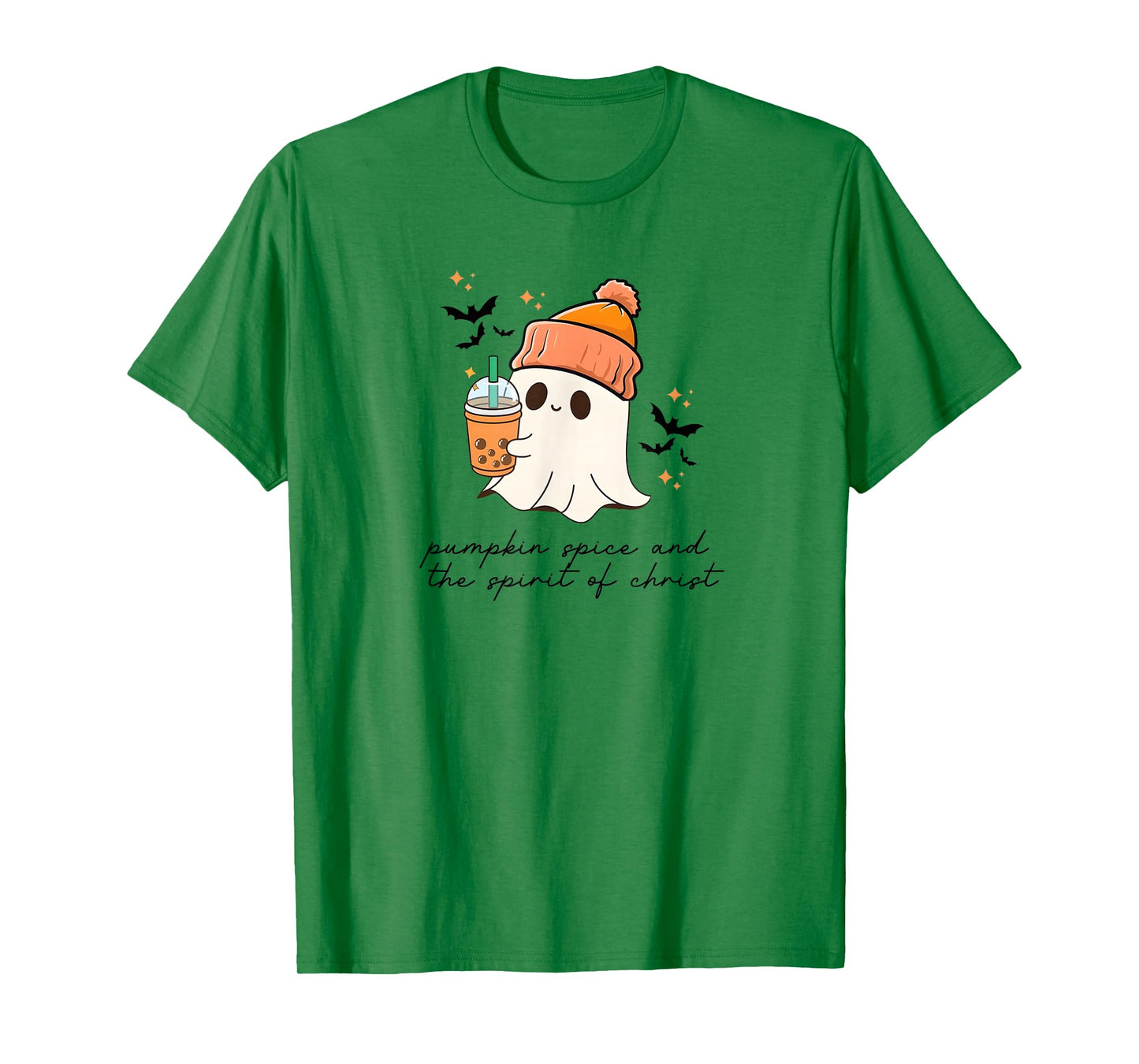 Pumpkin Spice and The Spirit of Christ, Ghost Pumpkin Coffee T-Shirt