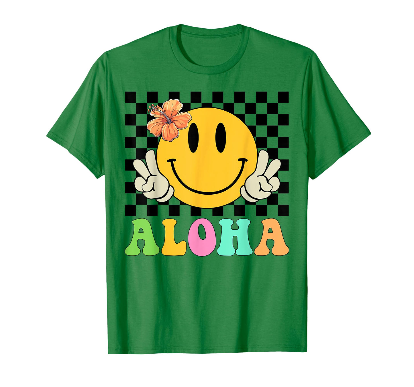 Aloha Shirt Happy Face Vacation Men Women Kids Hawaiian T-Shirt