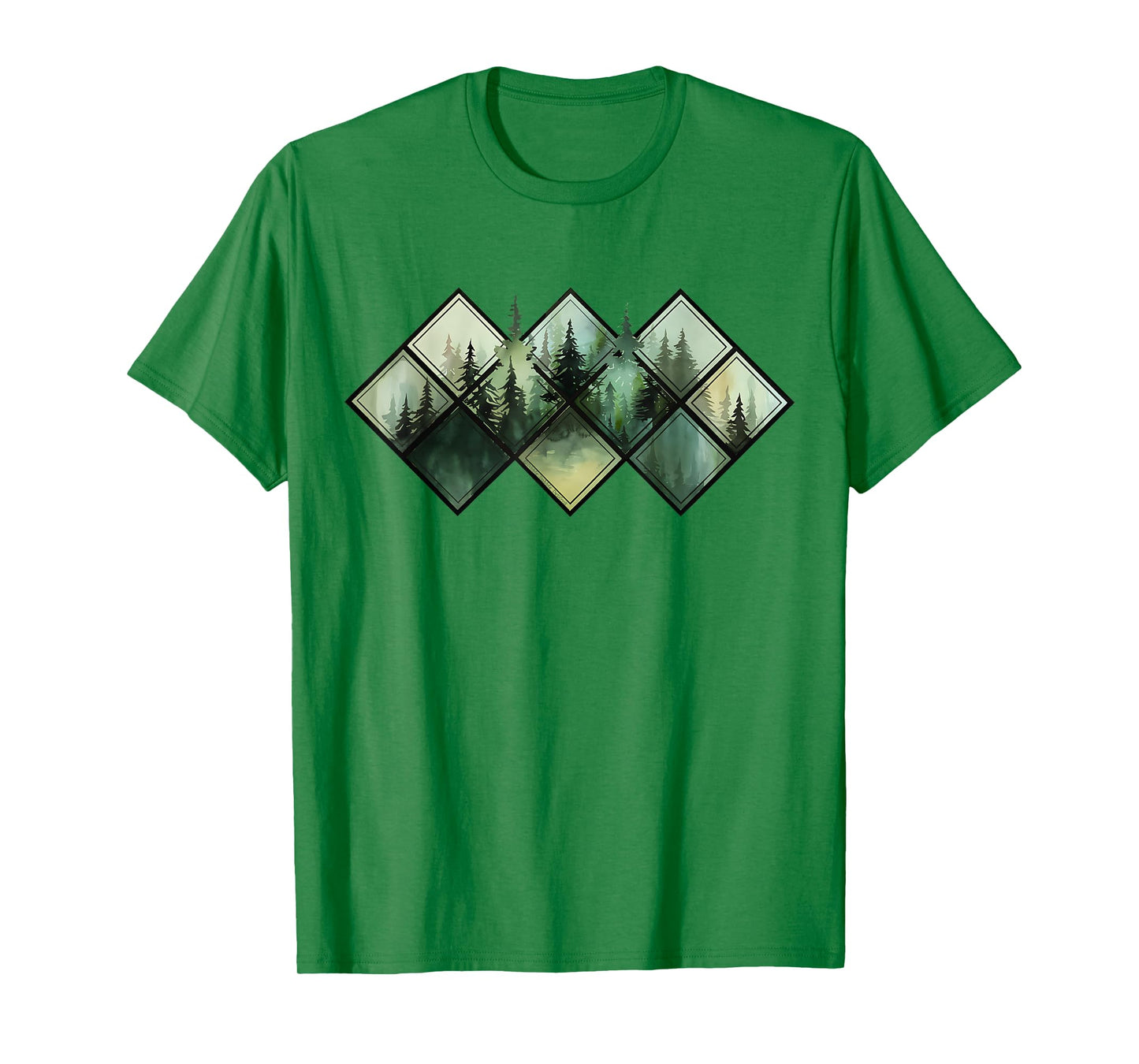 Trees Nature Mountains Wildlife Windows Watercolor Forest T-Shirt