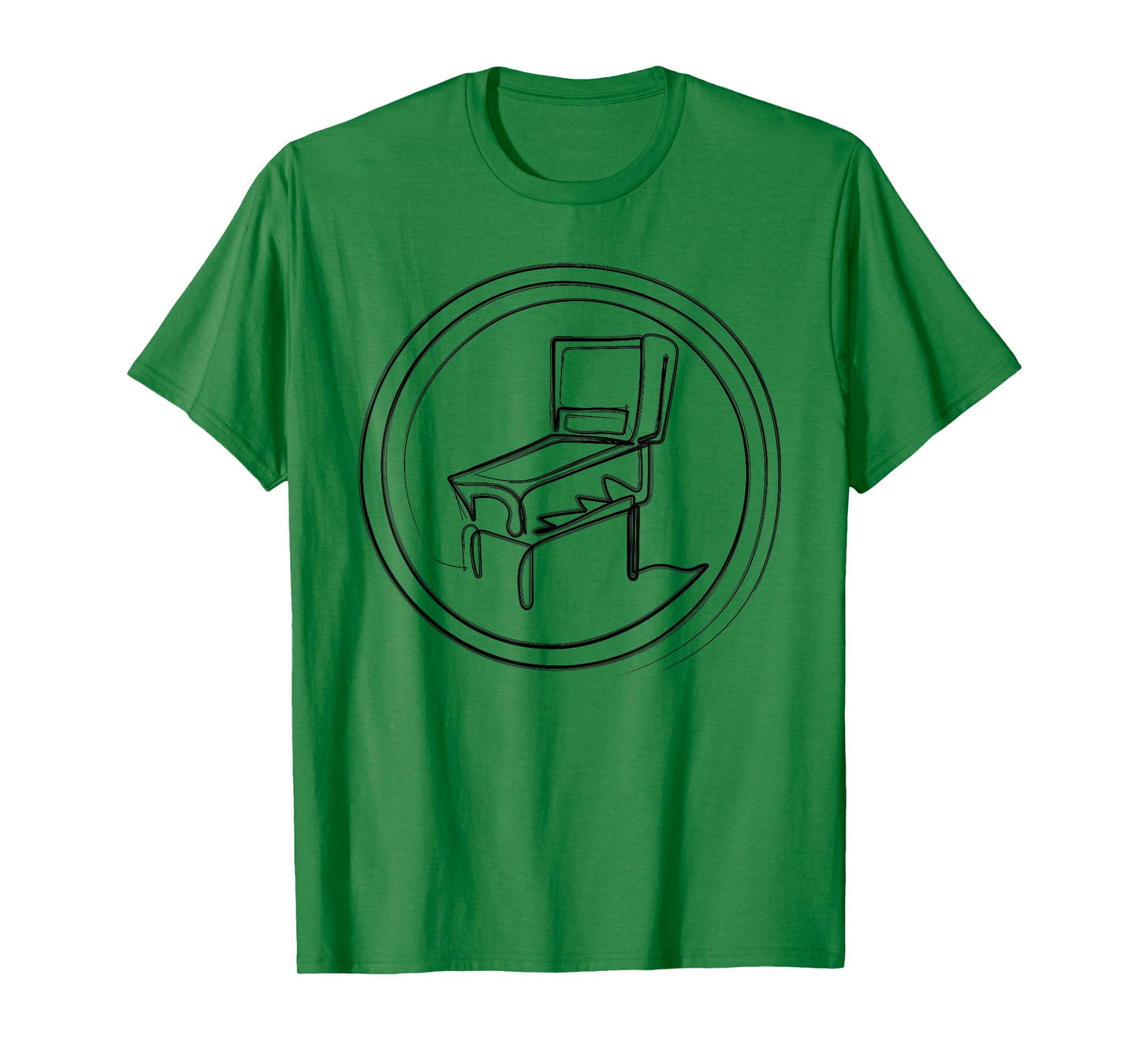 Pinball Machine Badge Minimalist One Line Drawing T-Shirt