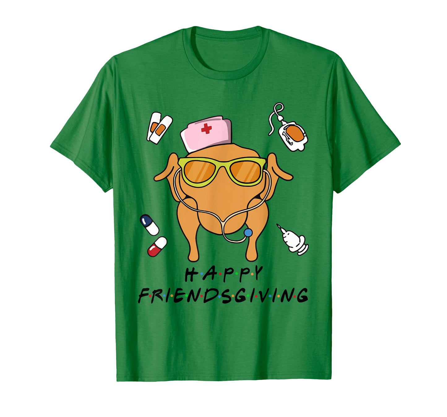 Funny Turkey Nurse Happy Thanksgiving Fall Autumn Nurse Life T-Shirt