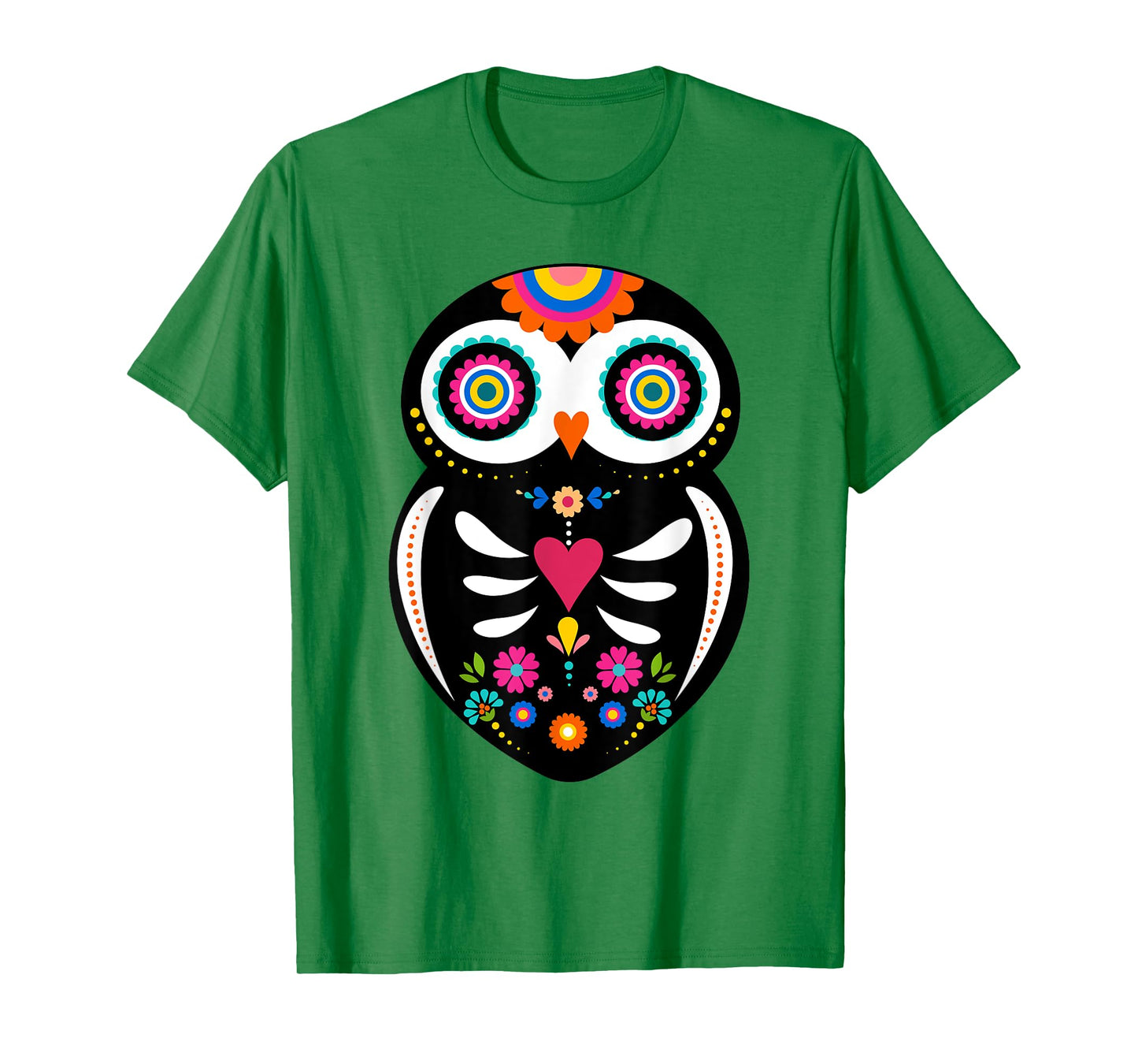 Dia de los Muertos Night Owl Sugar Skull Mexican Halloween T-Shirt