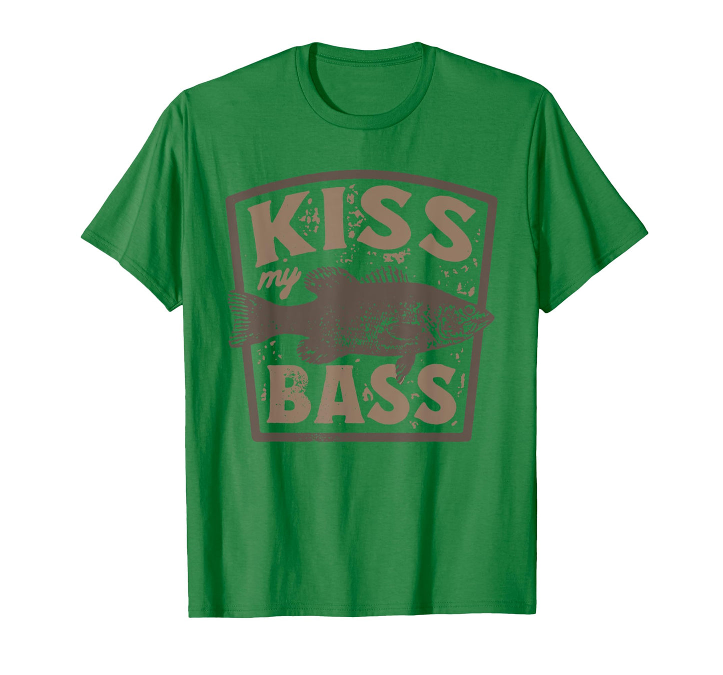 Funny Kiss My-Bass Fishing Lover Bass Fisher Womens Mens T-Shirt