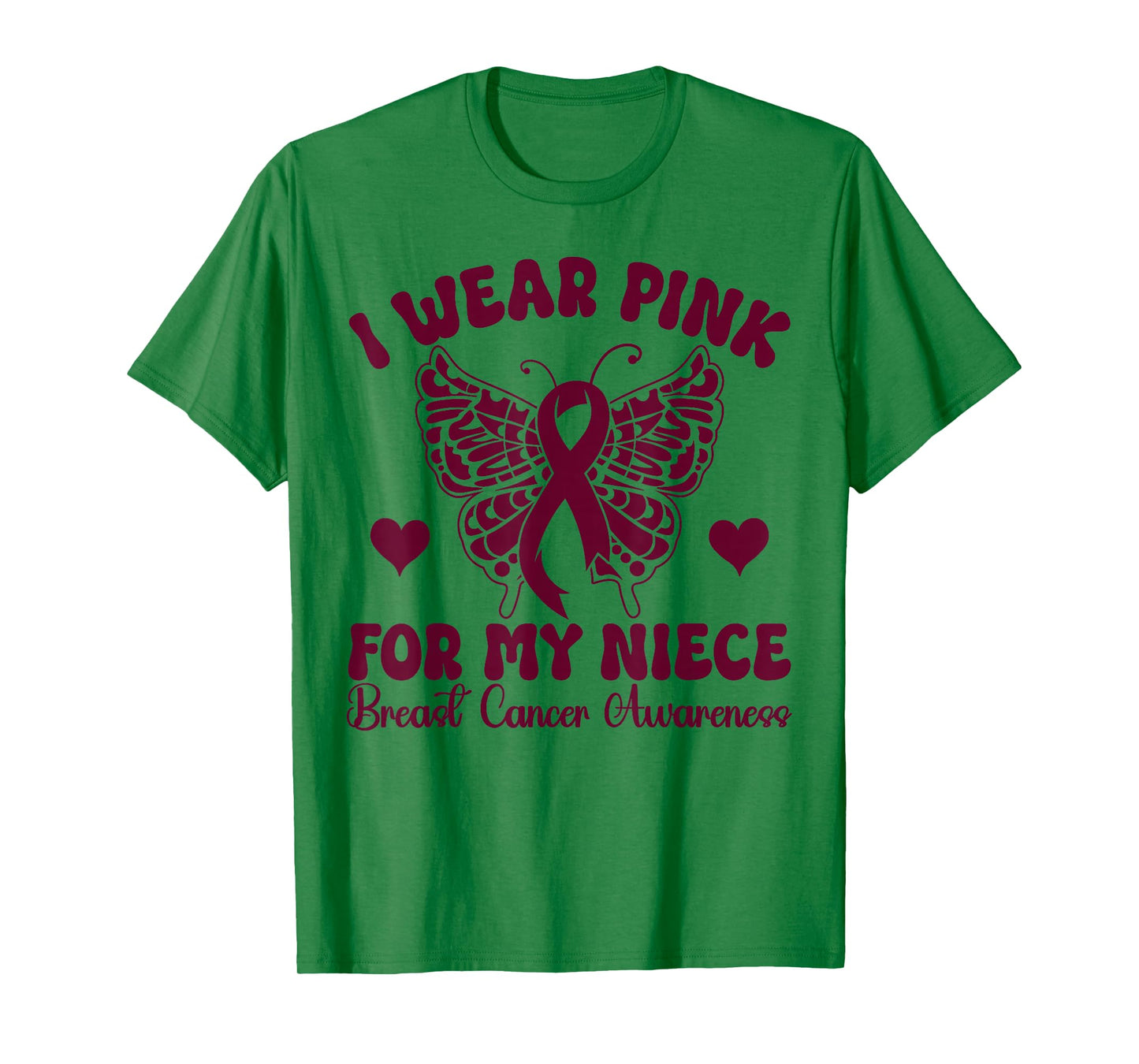 I Wear Pink for my Niece Breast Cancer Awareness butterfly T-Shirt