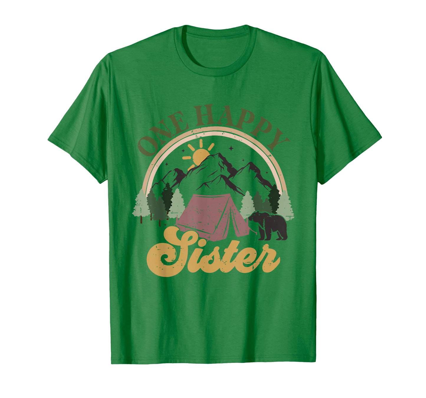 Cute One Happy Camper Birthday Decorations One Happy Sister T-Shirt
