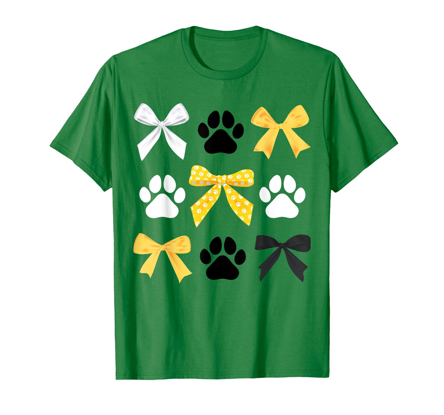 Coquette Bows and Paw Print Trendy School Spirit Teacher T-Shirt