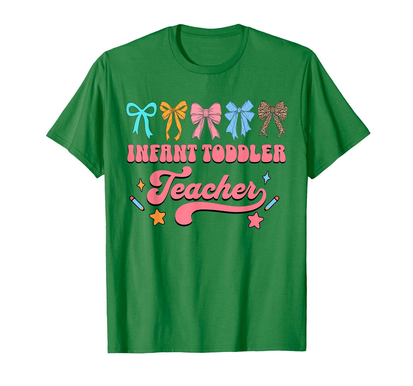 Infant Toddler Teacher Squad For Women Daycare Coquette Bow T-Shirt