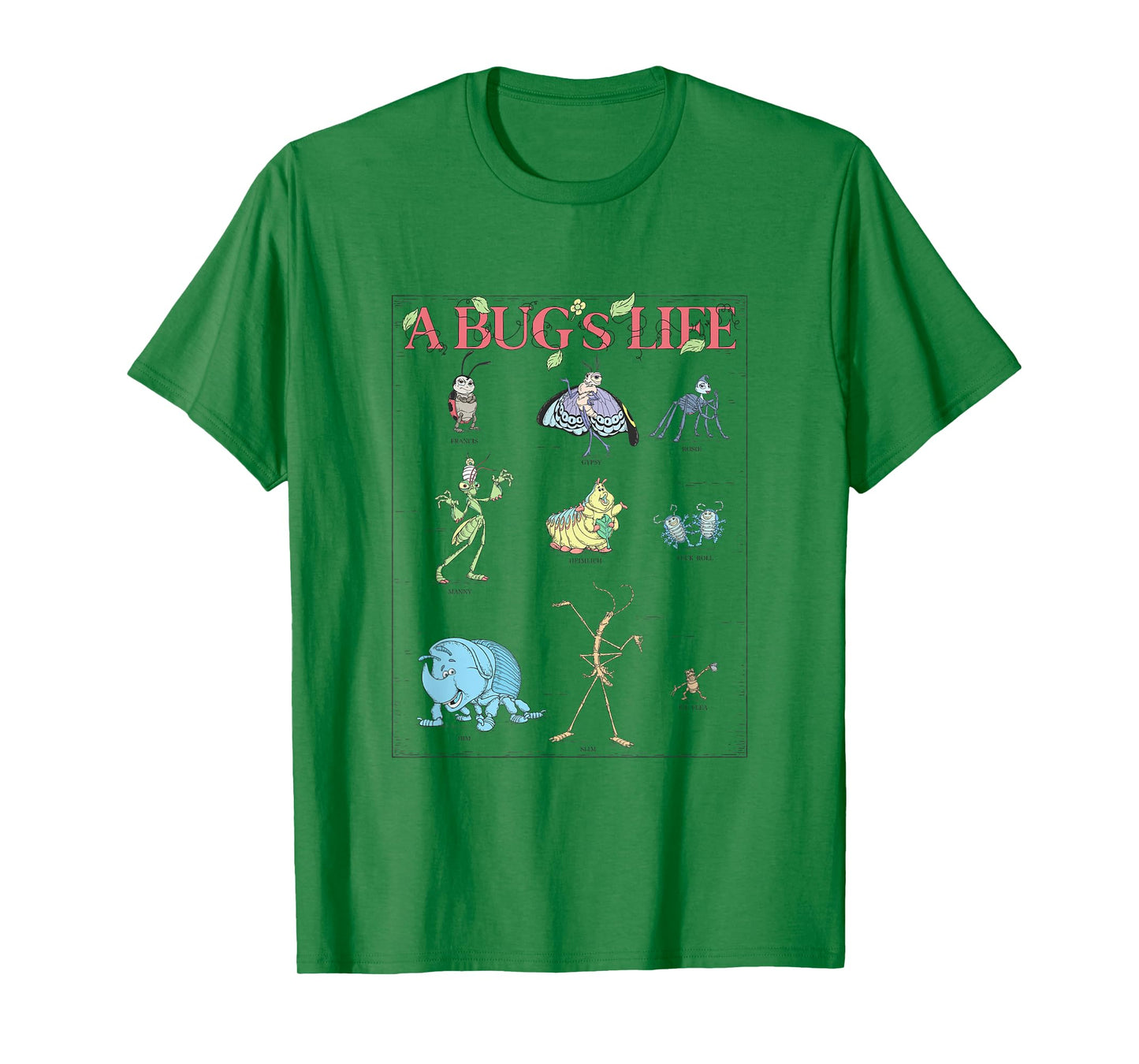 Disney Pixar A Bug's Life Iconic Circus Bugs Characters Logo T-Shirt