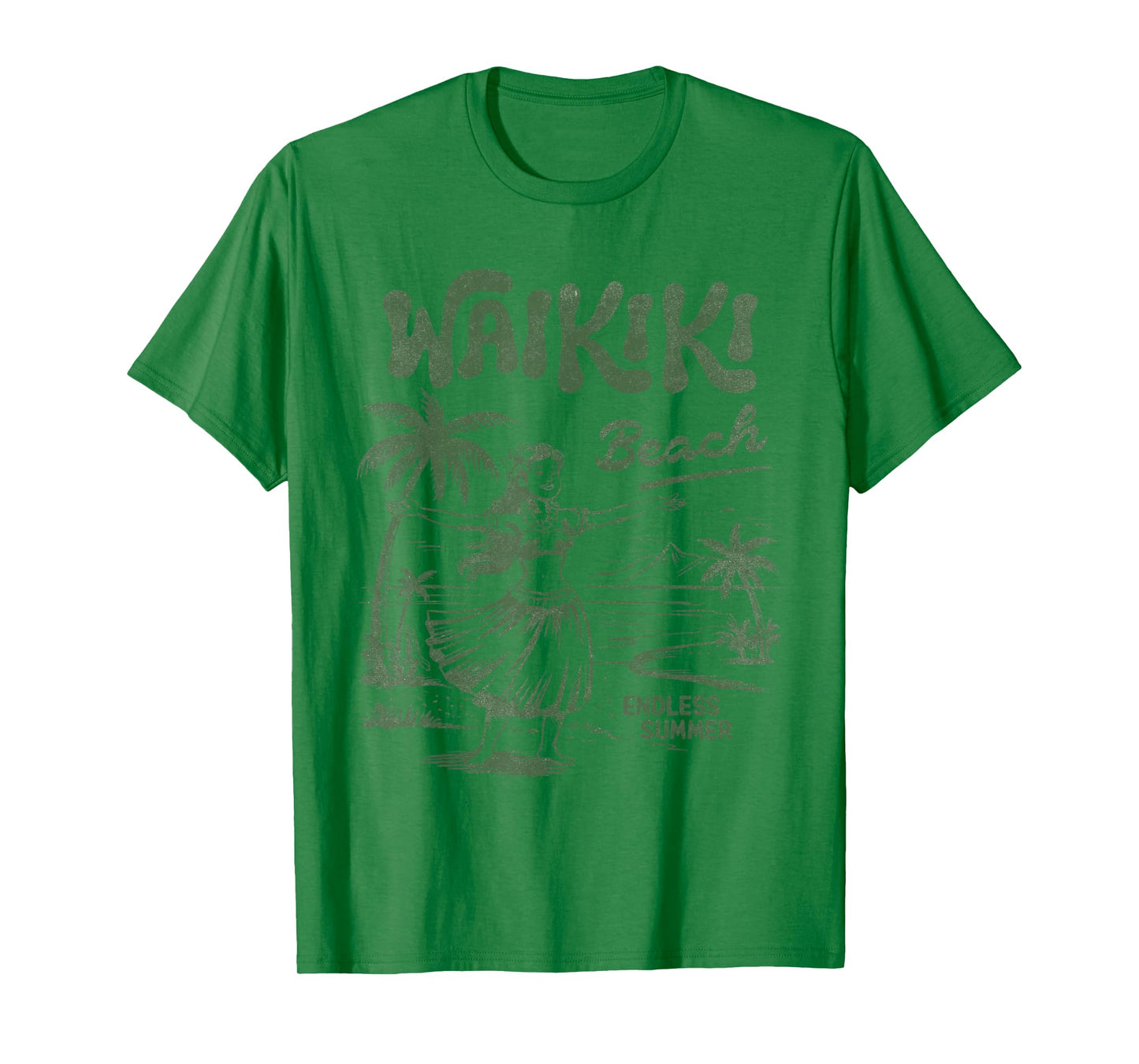 Retro Waikiki Hula Girl Hawaii Beach Vintage Island Vibes T-Shirt