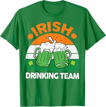 St Patricks Day Funny Irish Drinking Team Beer Ireland Flag T-Shirt