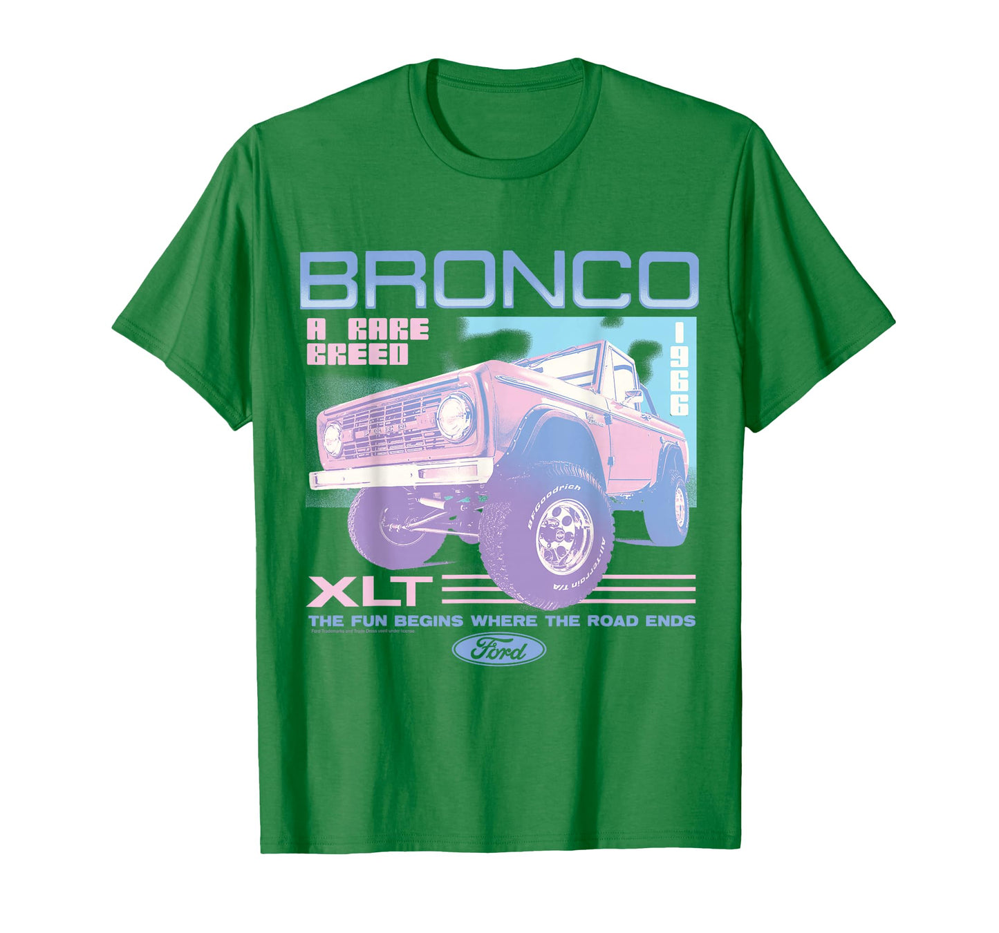 Ford - Pastel Bronco XLT Rare Breed Fun Begins 1966 T-Shirt