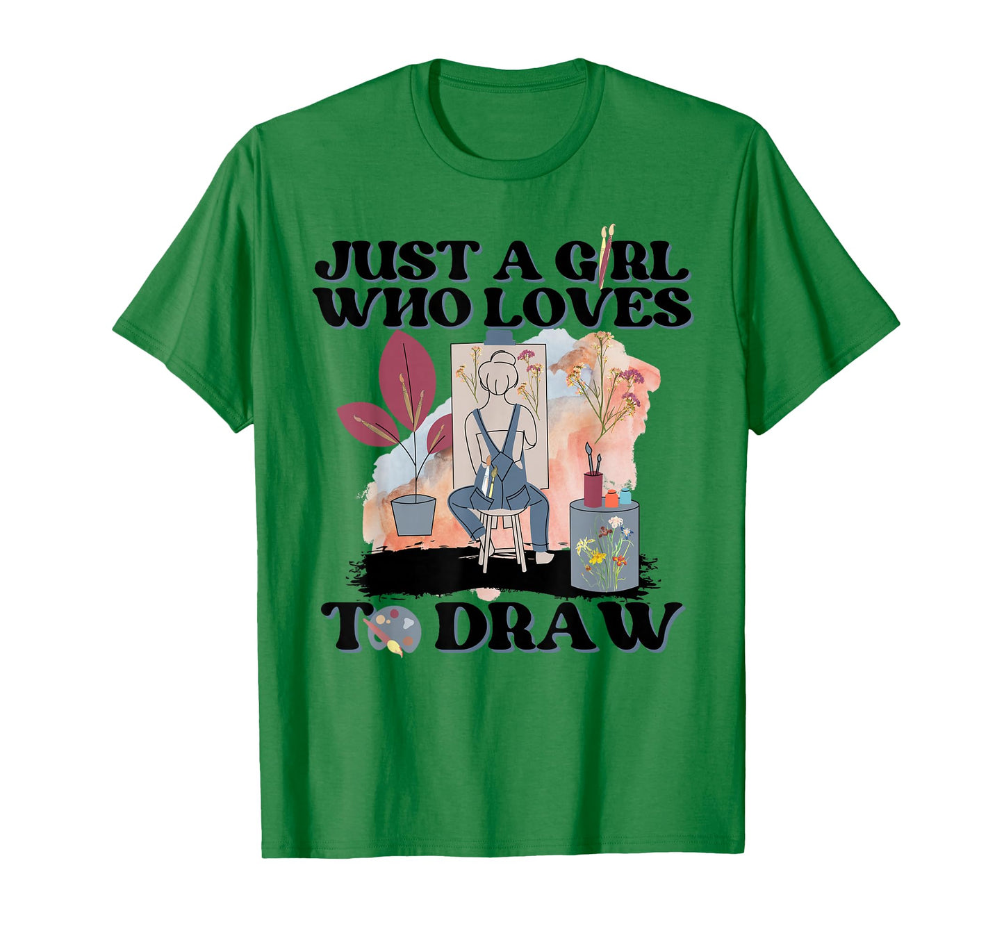 Just a Girl Who Loves to Draw. Art Novelties for Artists T-Shirt