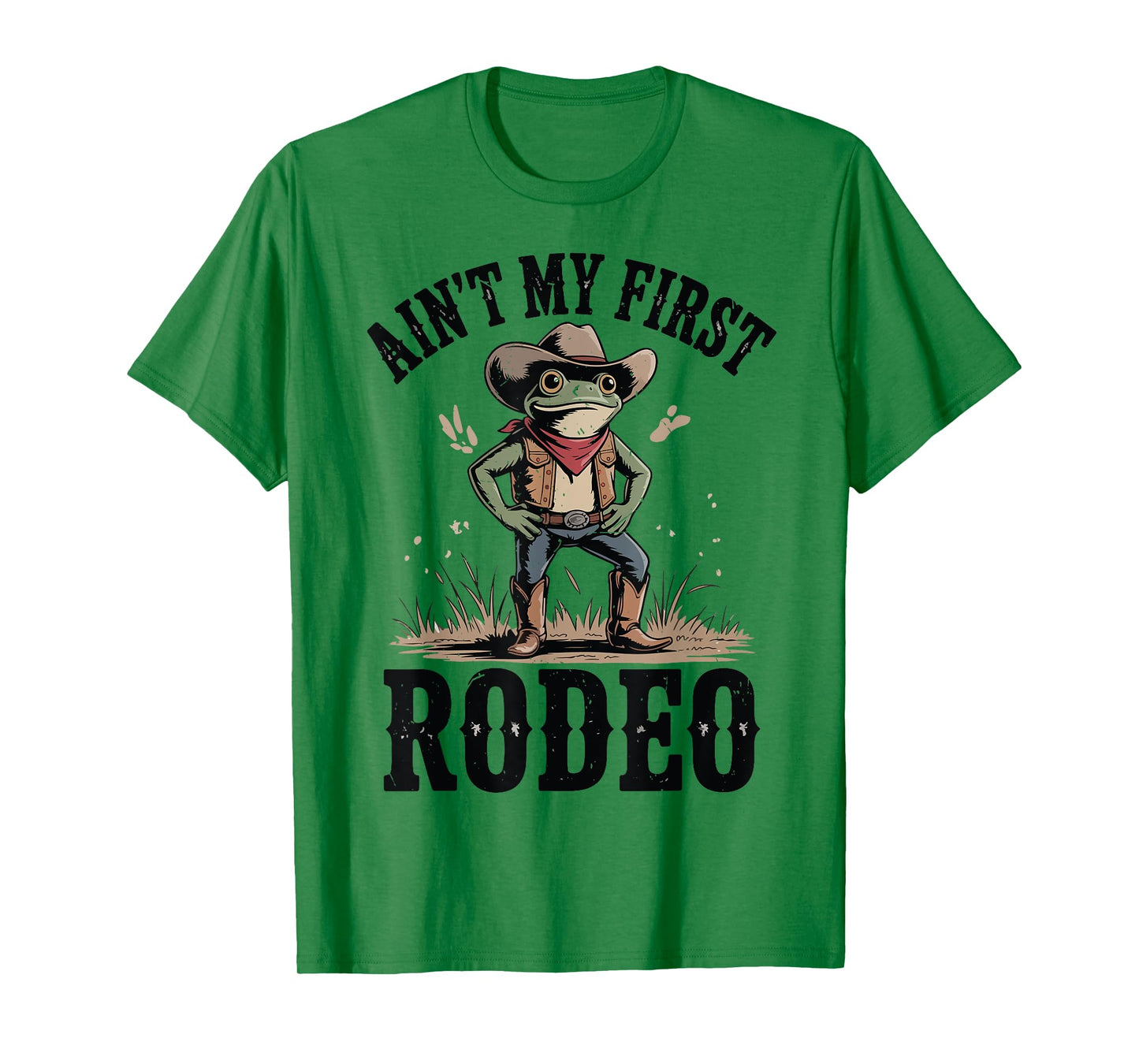Toddler This Aint My First Rodeo Funny Frog Cowboy with Hat T-Shirt