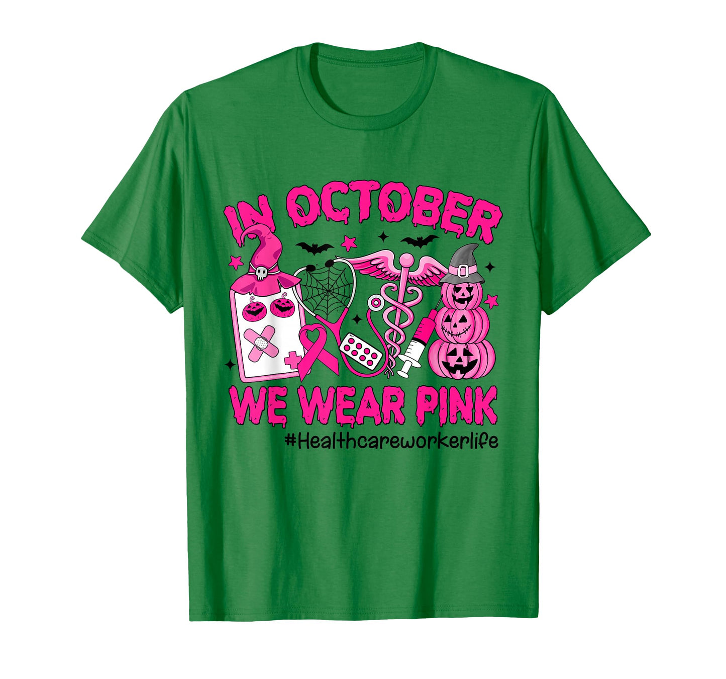 in October We Wear Pink LPN Life Nurse Breast Cancer T-Shirt