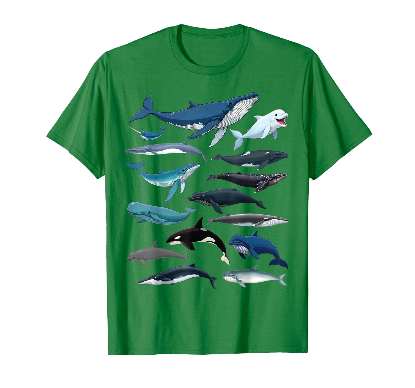 Types of Whales Educational Marine Life Enthusiast Biologist T-Shirt