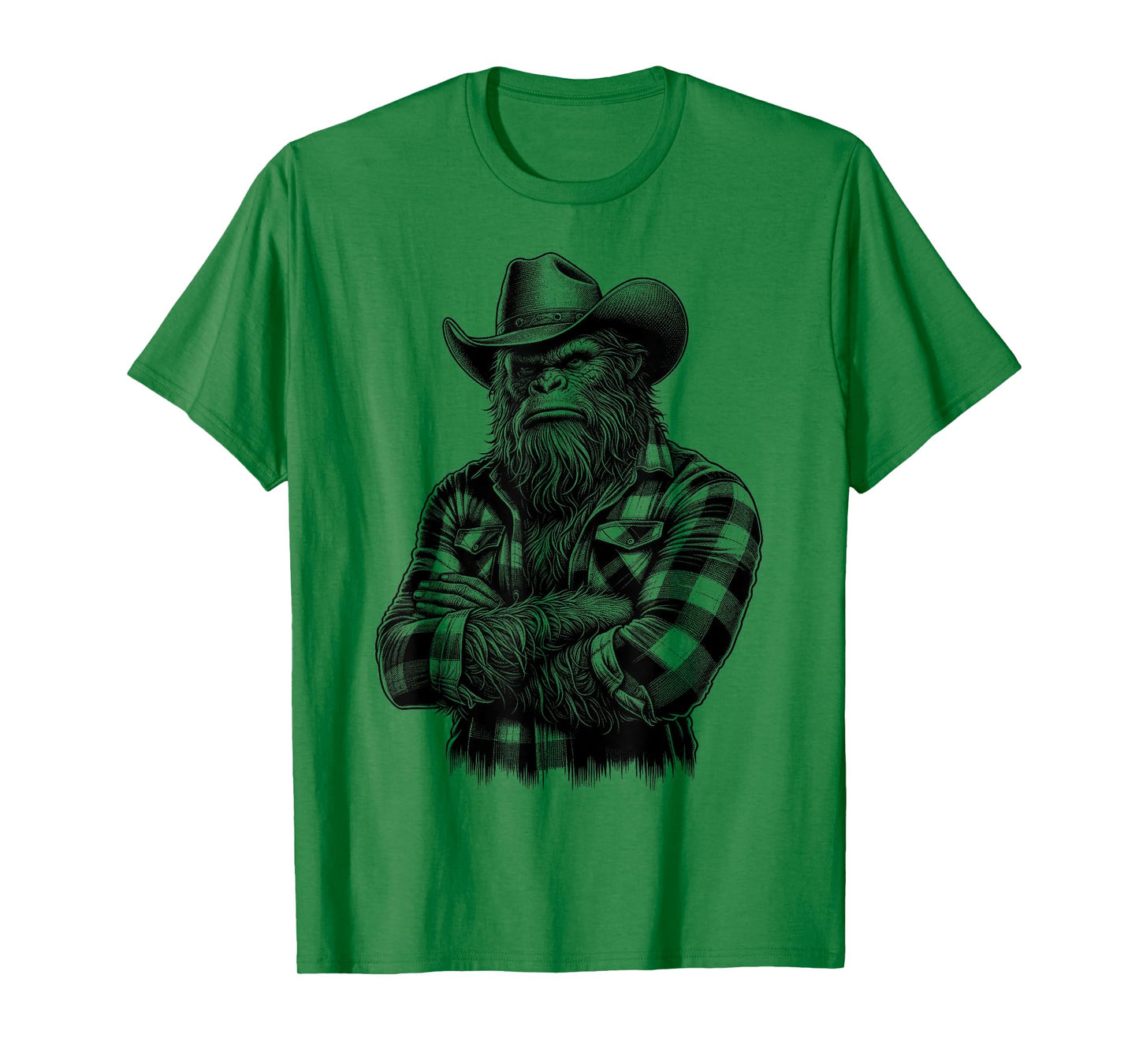 Bigfoot Sasquatch Funny Vintage Cowboy Cryptid Graphic Myth T-Shirt