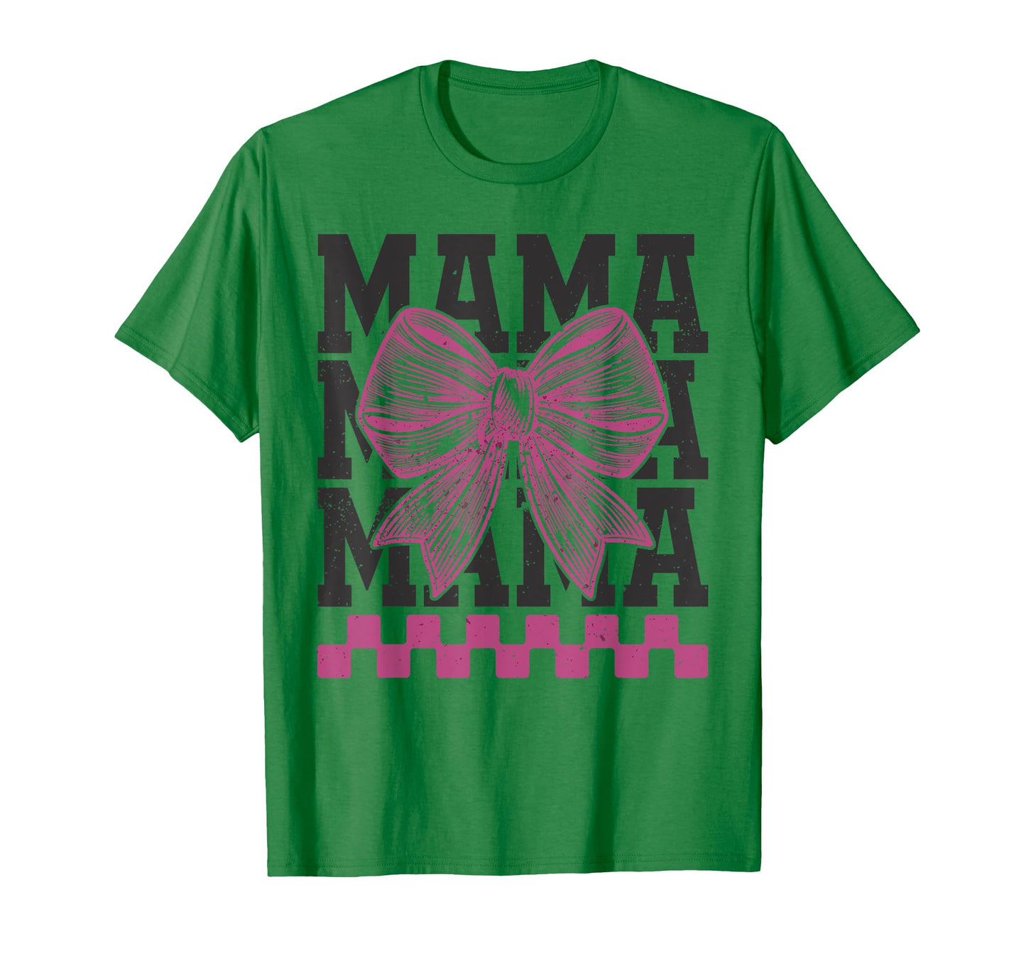 Checkered Mama Coquette Bow Mother's Day New Mom Mommy Women T-Shirt