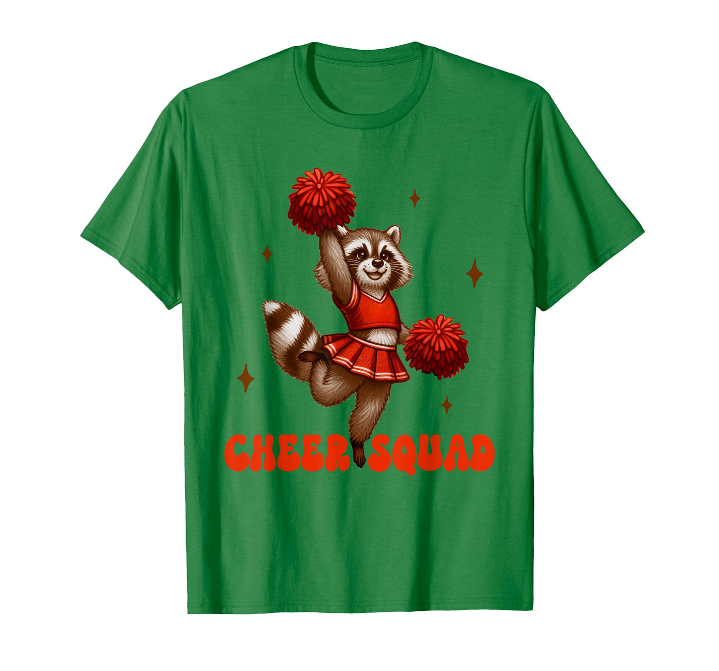 Cheerleading Cheerleader Raccoon Cheer Squad Women Girl T-Shirt