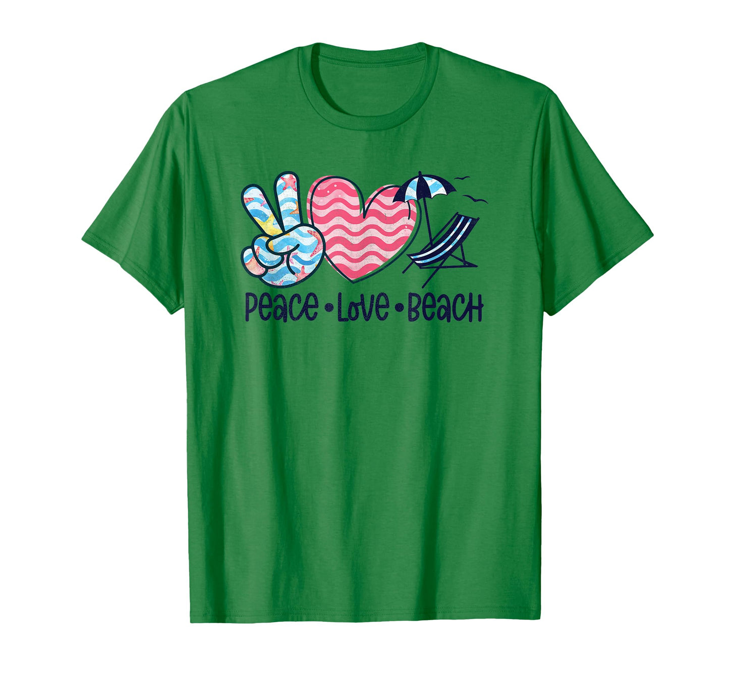 Peace Love Beach Fun Summer Vibes Design T-Shirt