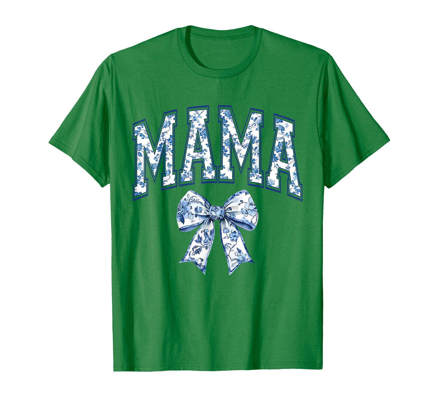 Groovy Mama Coquette Bow Blue Floral Mother's Day Mom Life T-Shirt