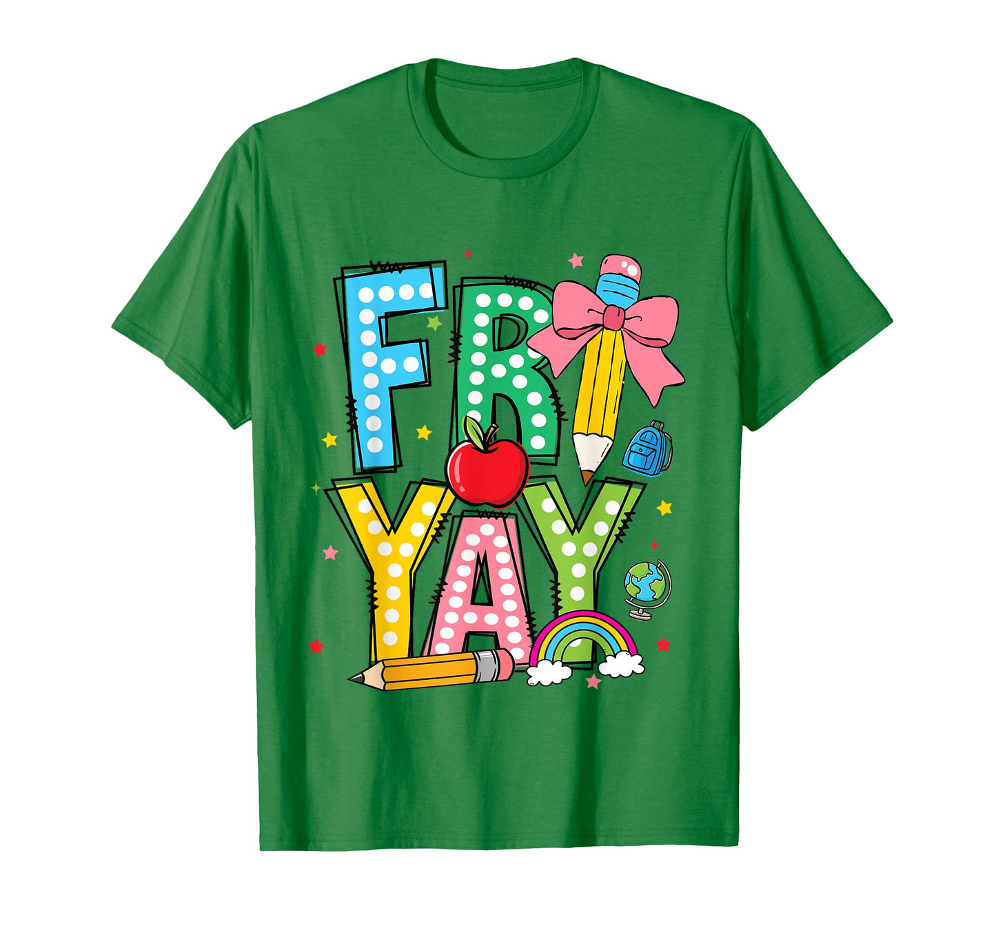 Happy Friyay Coquette Bow Friday Weekend Teacher Girls Kids T-Shirt