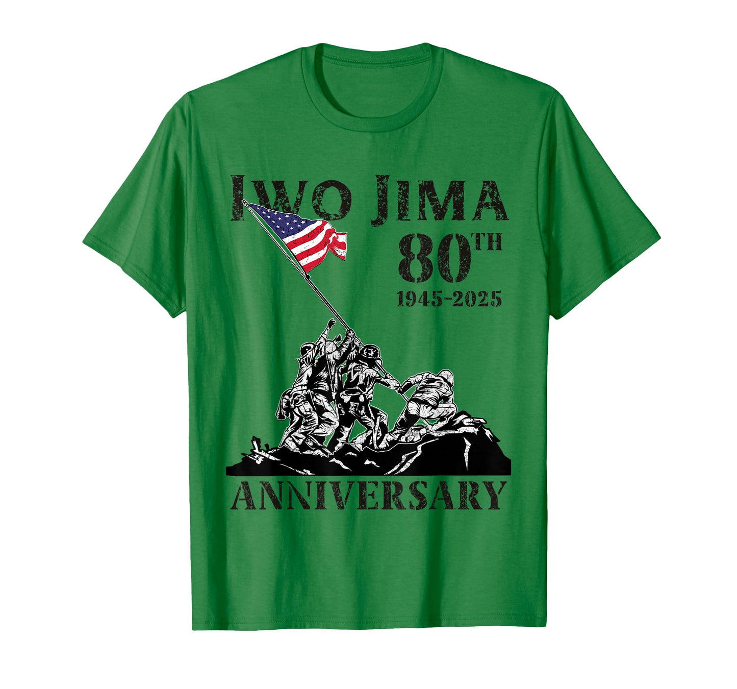 Iwo Jima 80th Anniversary WWII Veteran 4th of July US Flag T-Shirt