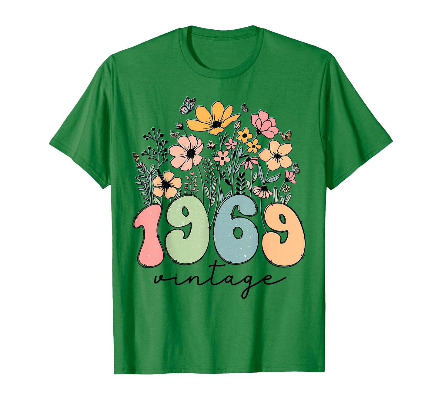 55 Years Old Vintage 1969 Flowers 55th Birthday Floral Women T-Shirt