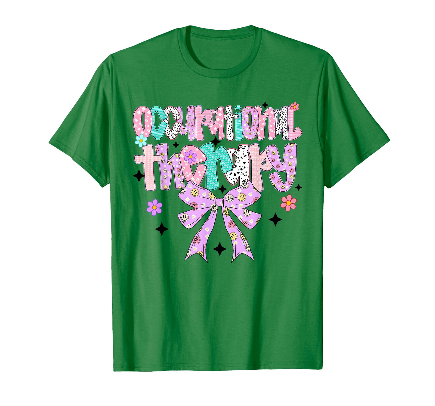 Groovy Occupational Therapy Preppy Coquette Bow OT Assistant T-Shirt