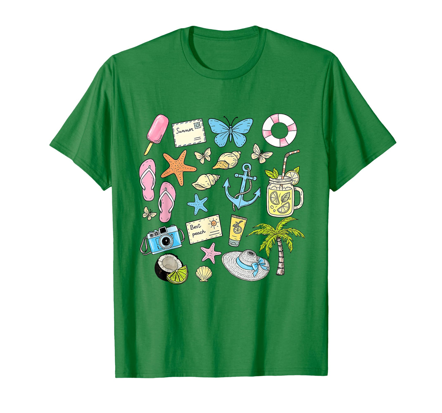 Coastal Aesthetic Beach Trip Starfish Seashell Summer Vibes T-Shirt