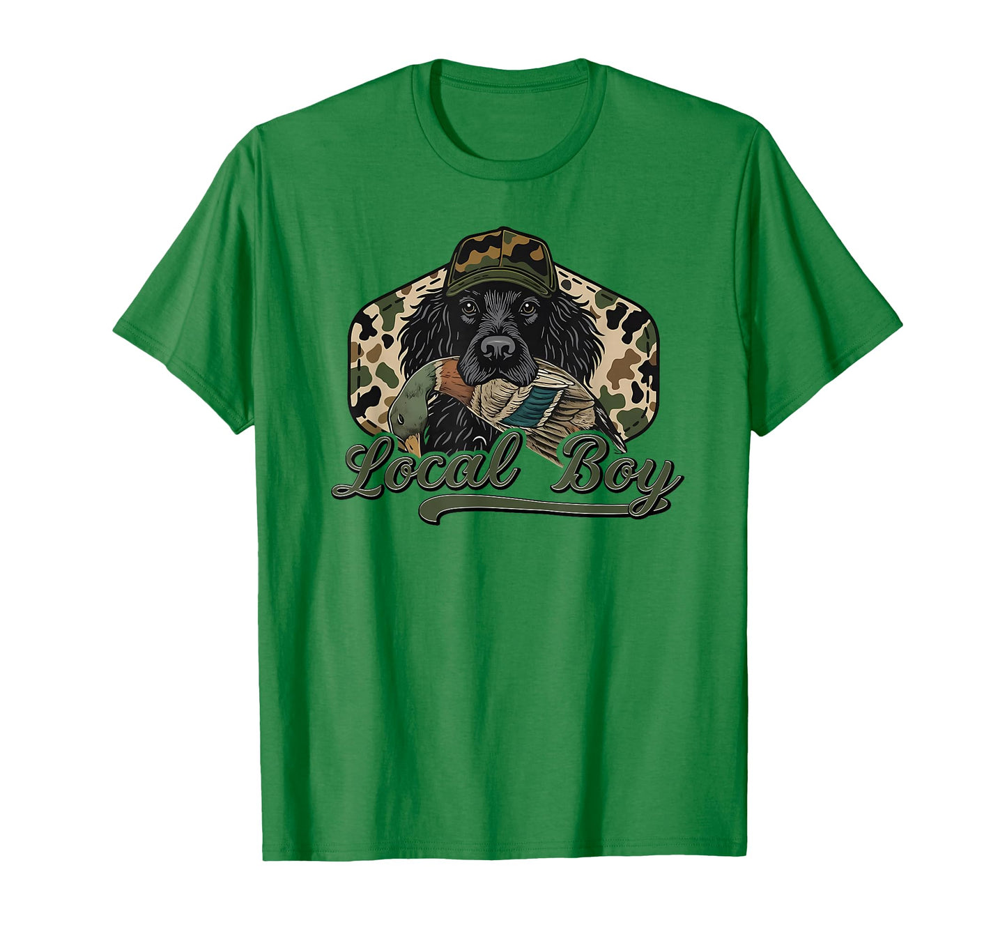 Retro Southern Boy Camouflage Hunting Dog Camo Duck Hunter T-Shirt