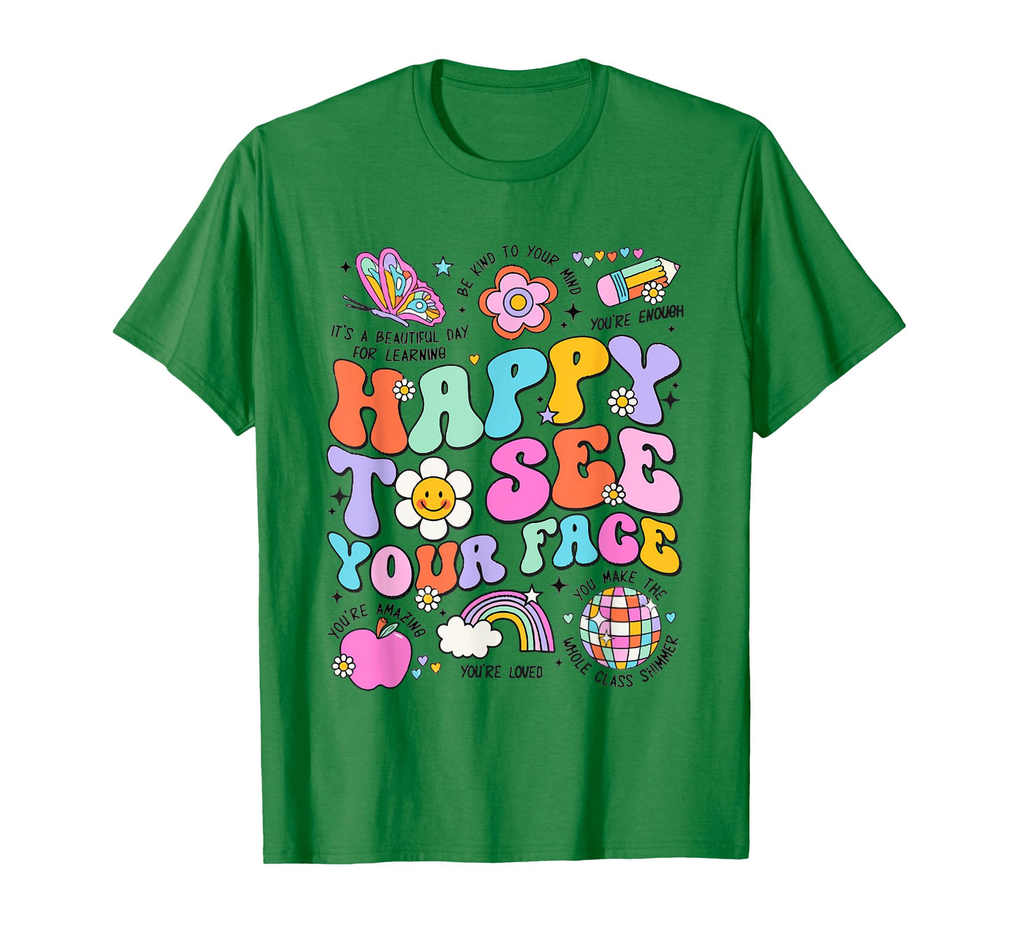 Happy To See Your Face Teacher Disco Ball Back To School T-Shirt